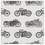 Tissu Motos Vintages Motif Old Motorcycle Art B&amp;W