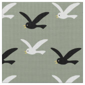 Tissu Mouette et oiseau noir (Fermer)
