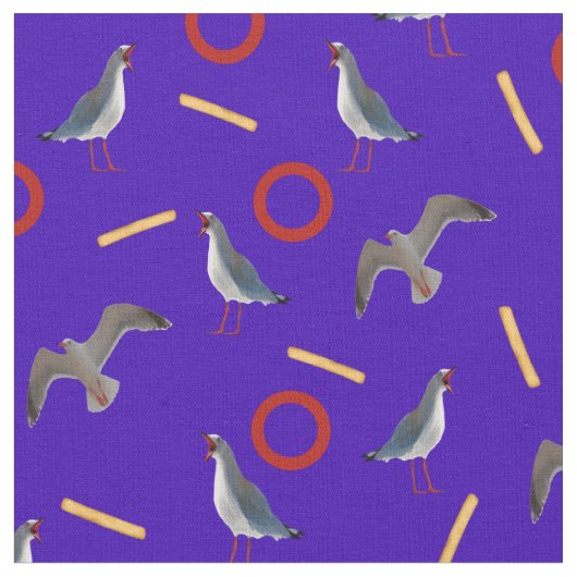 Tissu Mouettes et fruits (Fermer)