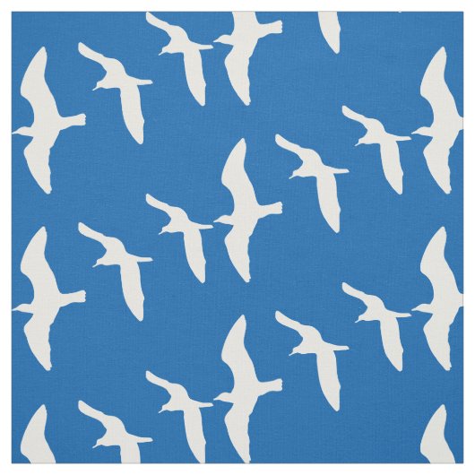 Tissu Mouettes volantes bleu (Échantillon)