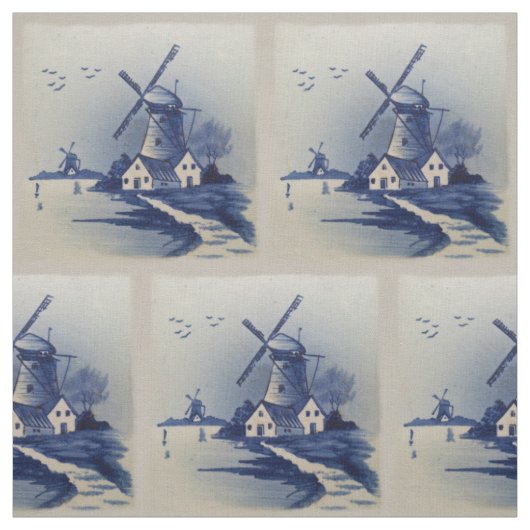 Tissu Moulin blanc blanc blanc vintage (Échantillon)