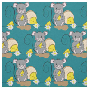 Tissu Mouris gris caricaturé gris foncé