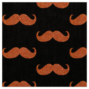 Tissu Moustache Parties scintillant orange #2