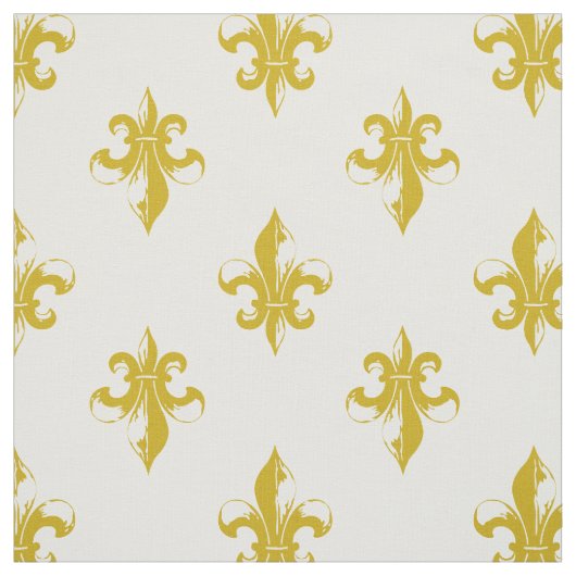 Tissu Moutarde Yellow Fleur De Lis Pattern (Échantillon)