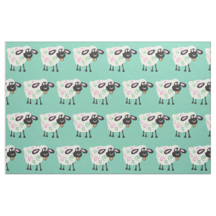 Tissu mouton caricaturé
