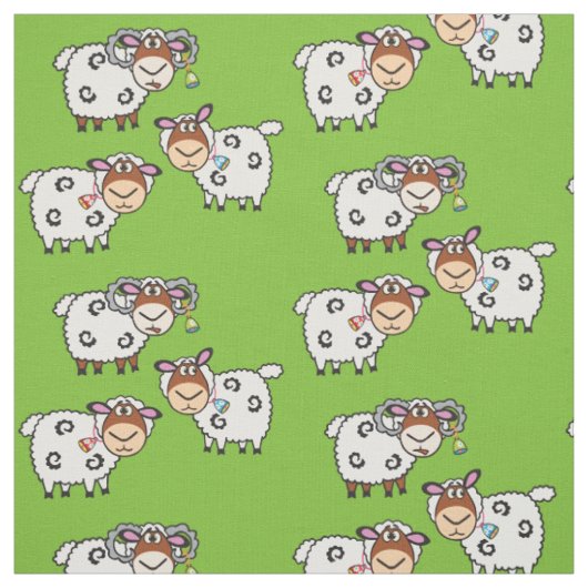 Tissu mouton de dessin animé (Échantillon)
