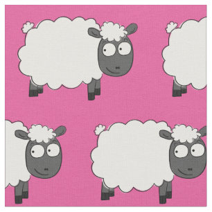 Tissu Mouton Dessin Animé Adorable Enfants Bébé Rose Fil