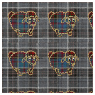 Tissu moutons sur l'arrière - plan de tartan