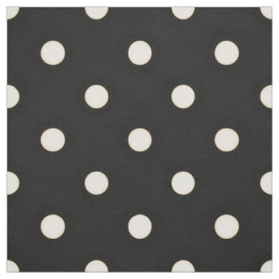 Tissu Moyen Pois Antique Blanc & Noir