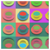 Tissu Mugs de café pop-art (Fermer)