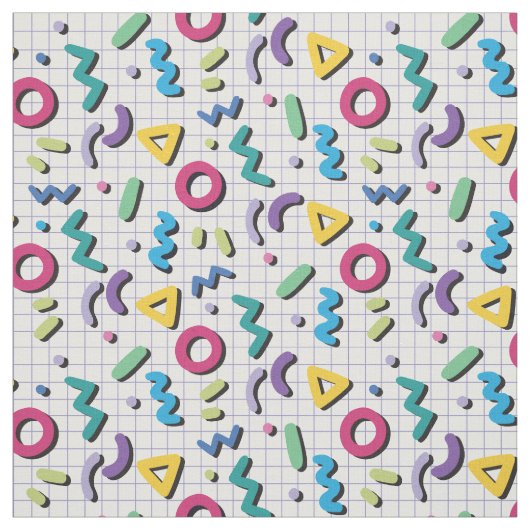 Tissu Multicolor 80s Memphis Motif (Échantillon)