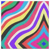 Tissu Multicolore Psychedélique Wavy Rhombus rayé (Fermer)