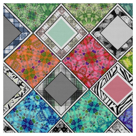 Tissu Multicolore, rustique, patchwork, patchs (Échantillon)