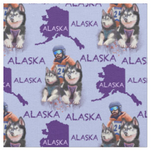 Tissu Musher D'Alaska Et Ses Chiens