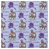 Tissu Musher D'Alaska Et Ses Chiens (Échantillon)