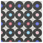 Tissu Music Vinyl Records Music Notes (Échantillon)