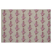 Tissu Musical treble clef notes with sakura flowers (Fat Quarter)