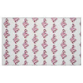 Tissu Musical treble clef notes with sakura flowers (Fat Quarter)