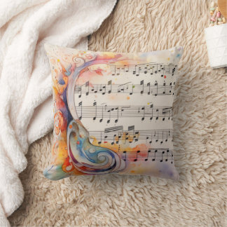 Tissu musical vintage pour coussin de nurserie Art