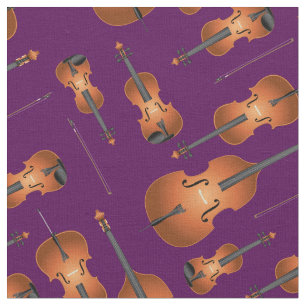Tissu Musicien de musique violet du Quatuor à cordes