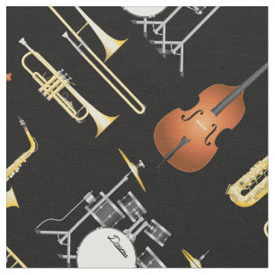 Tissu Musique de jazz Instruments Décoration musicale