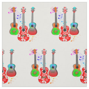 Tissu Musique du Tropical Island Ukulele Player