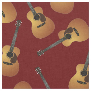 Tissu Musique guitare, salle rouge décorée