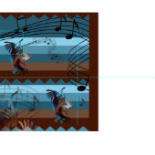 Tissu Musique Kokopelli Sud-Ouest (Carreau)