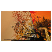 Tissu Musique, saxophone avec la grunge (Fat Quarter)