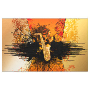 Tissu Musique, saxophone avec la grunge