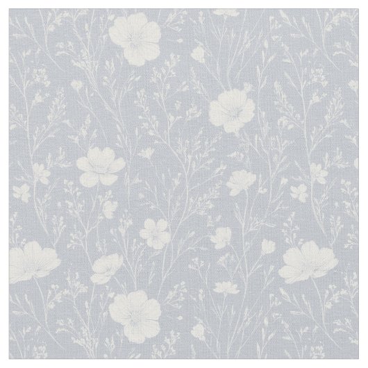 Tissu Muted Gray And White Wildflower Pattern (Fermer)
