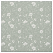 Tissu Muted Sage Green And White Wildflower Pattern (Échantillon)