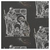 TISSU NATIVITÉ NOIRE BLANCHE ET OR (Fermer)