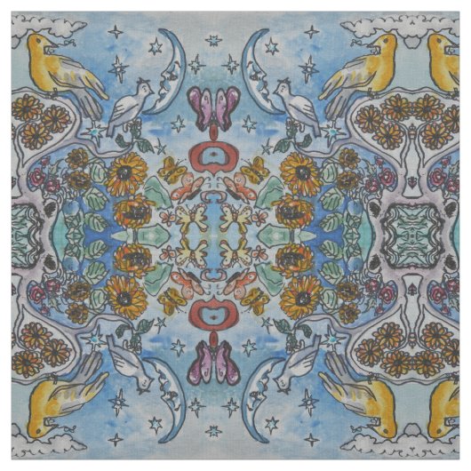 Tissu Nature de lune bleue (Échantillon)