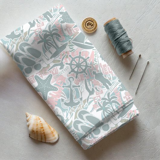 Tissu Nautical Beach Collage