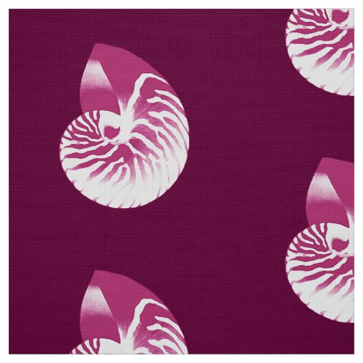 Tissu Nautilus Shell - aubergine violet et blanc (Échantillon)