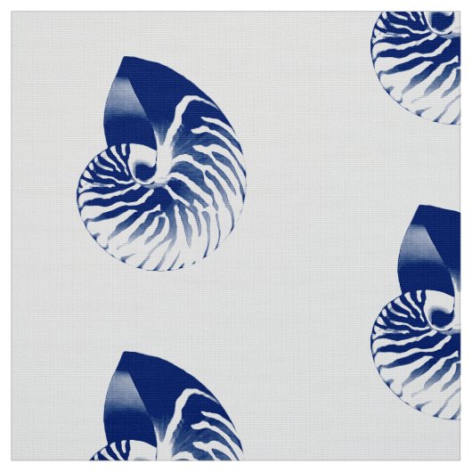 Tissu Nautilus Shell - bleu marine et blanc (Échantillon)