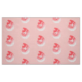 Tissu Nautilus Shell - corail rose et blanc (Fat Quarter)