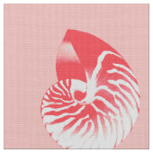 Tissu Nautilus Shell - corail rose et blanc (Fermer)