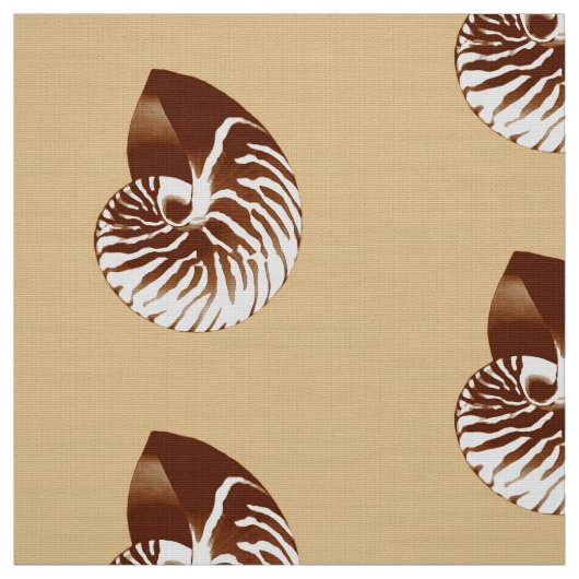 Tissu Nautilus Shell - marron, blanc et beige (Échantillon)