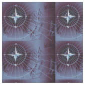 Tissu Navires Nautiques Compass De Minuit (Fermer)
