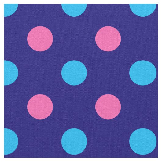 Tissu Navy Blue Pink Cyan Polka Dot Pattern (Fermer)