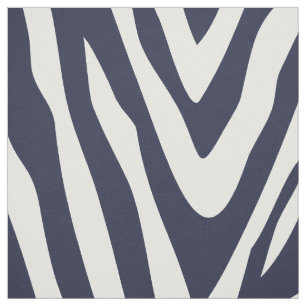 Tissu Navy Blue Zebra Imprimer Grande Échelle