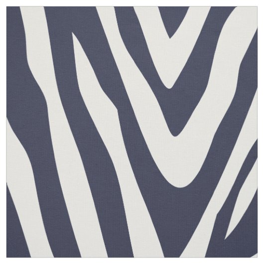 Tissu Navy Blue Zebra Imprimer Grande Échelle (Échantillon)