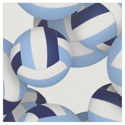 Tissu navy light blue volleyballs pattern (Fermer)