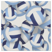 Tissu navy light blue volleyballs pattern (Échantillon)