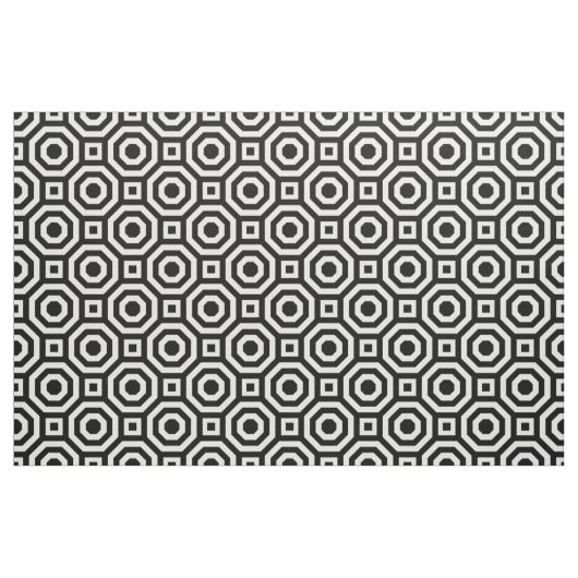Tissu niché noir et blanc d'octogone (Fat Quarter)