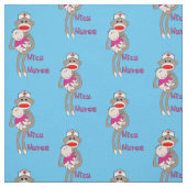 Tissu NICU Nurse Sock Monkey Blue (Échantillon)