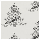 Tissu Noël Arbre noir et blanc (Fermer)