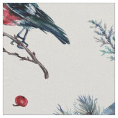 Tissu Noël bullfinch & saint motif (Détail)